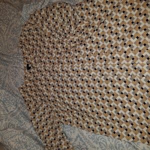 Lands End Neutral Geometric Tunic 1X